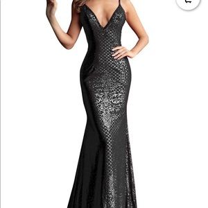 Jovani Prom or formal dress black with silver glitter